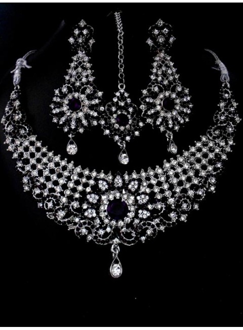 Rhodium Necklace Set